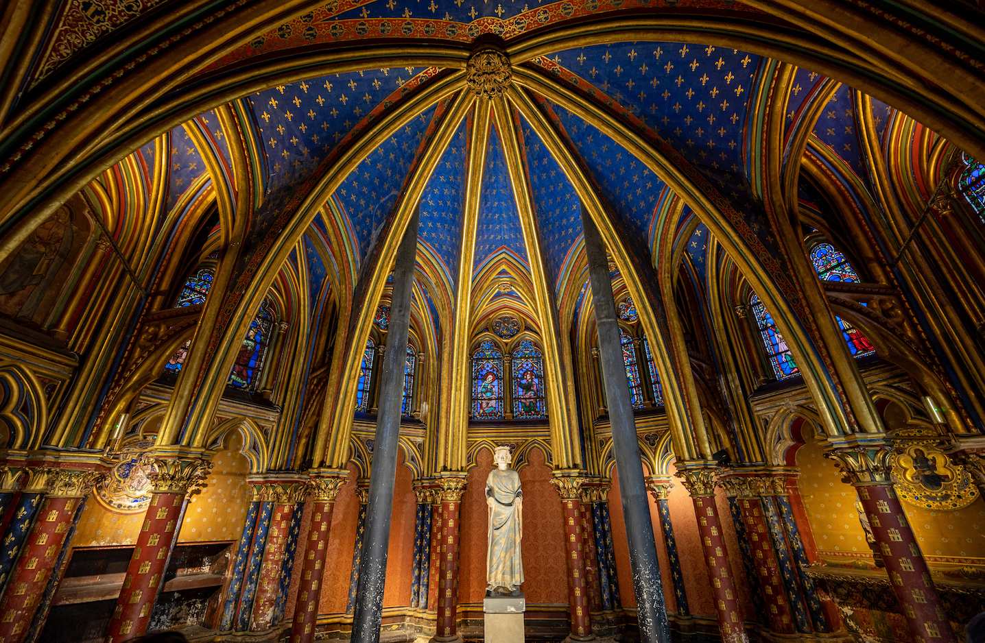 The colorful ceiling of Sainte Chapelle can be admired for free on every first Sunday of the month.