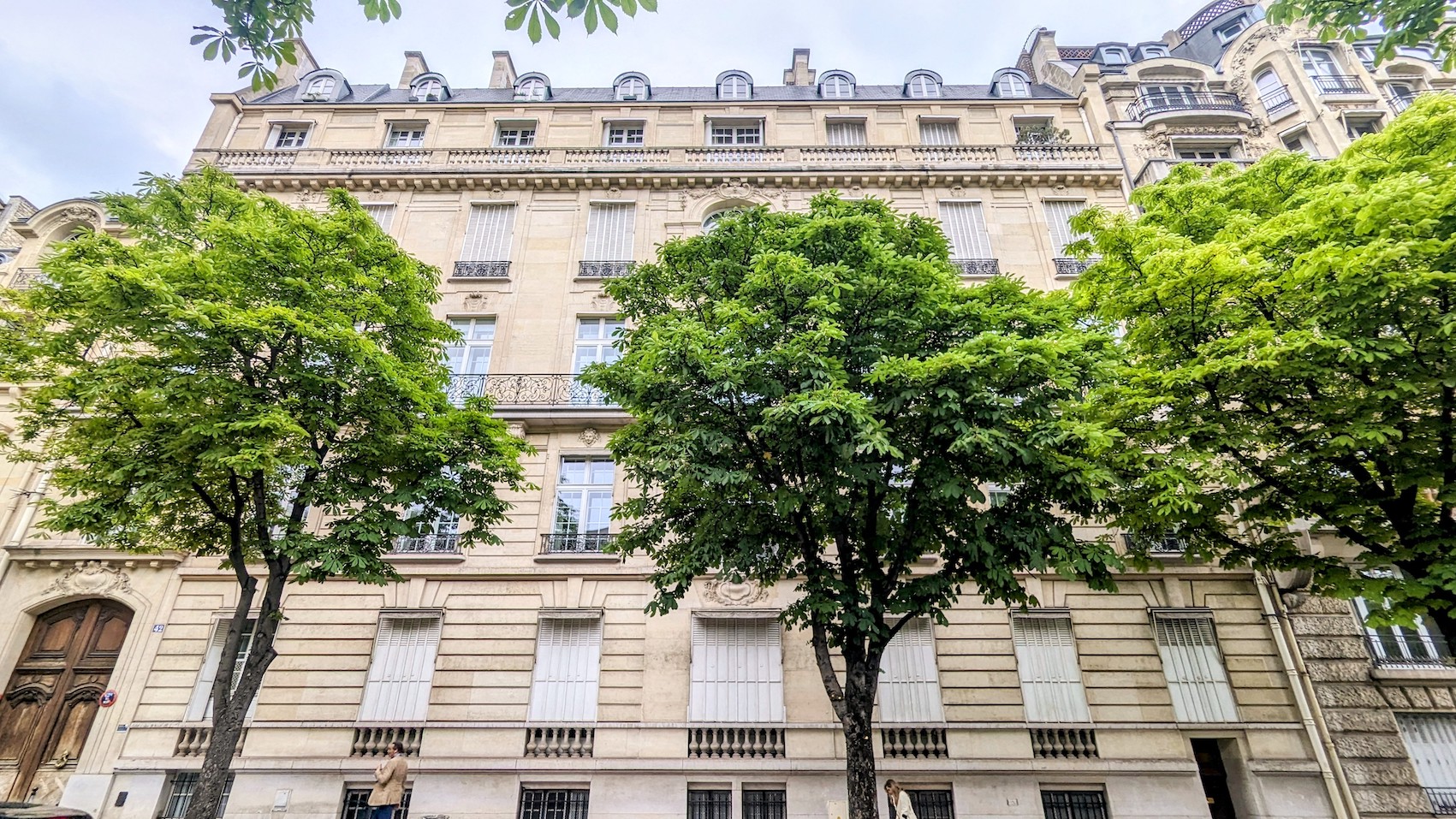 Alain Delon's former top-floor apartment with a wide balcony.