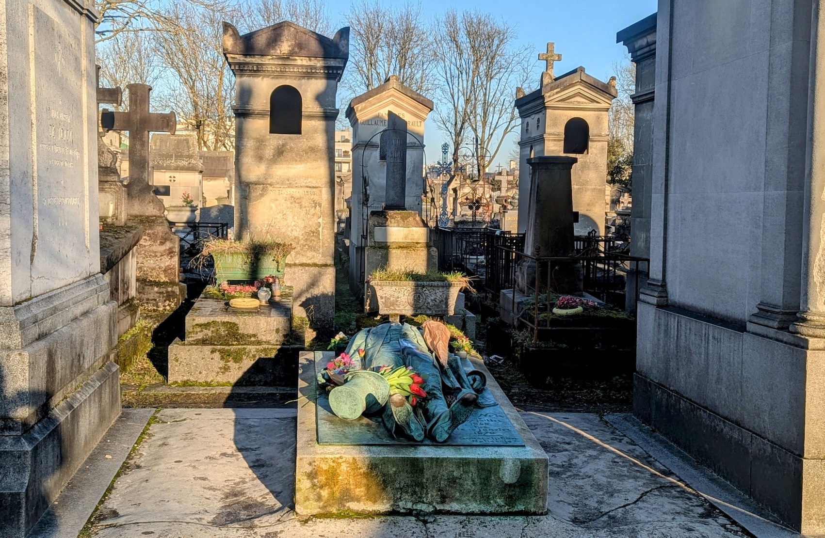 Victor Noir's grave in the Père Lachaise cemetery in Paris.