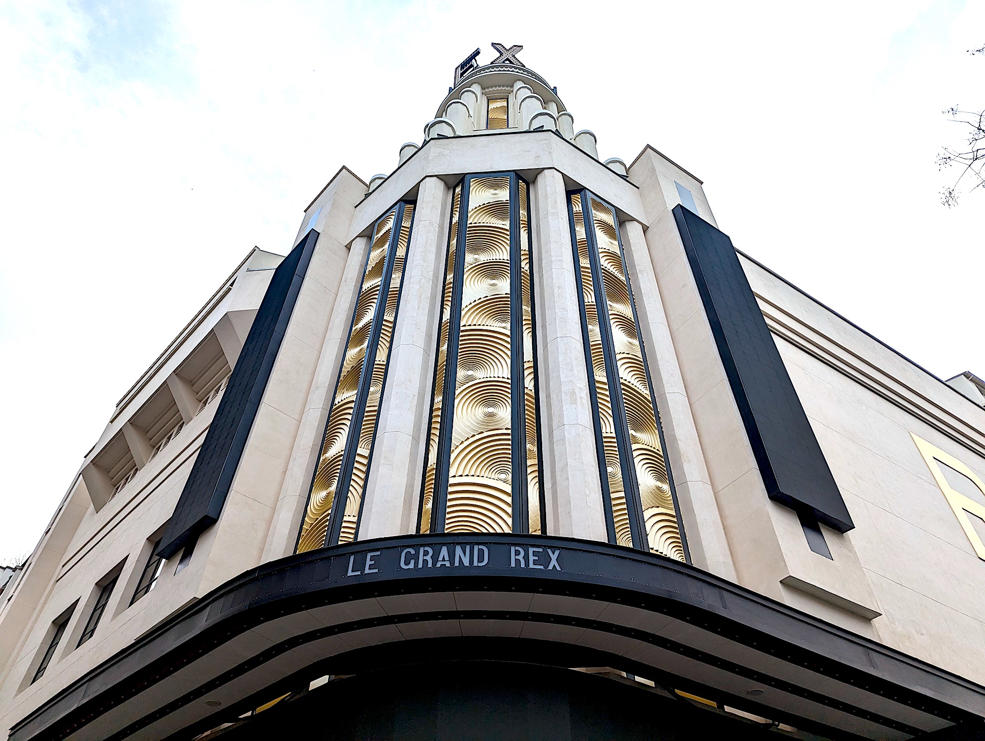 The Art Deco façade of the Grand Rex in Paris.