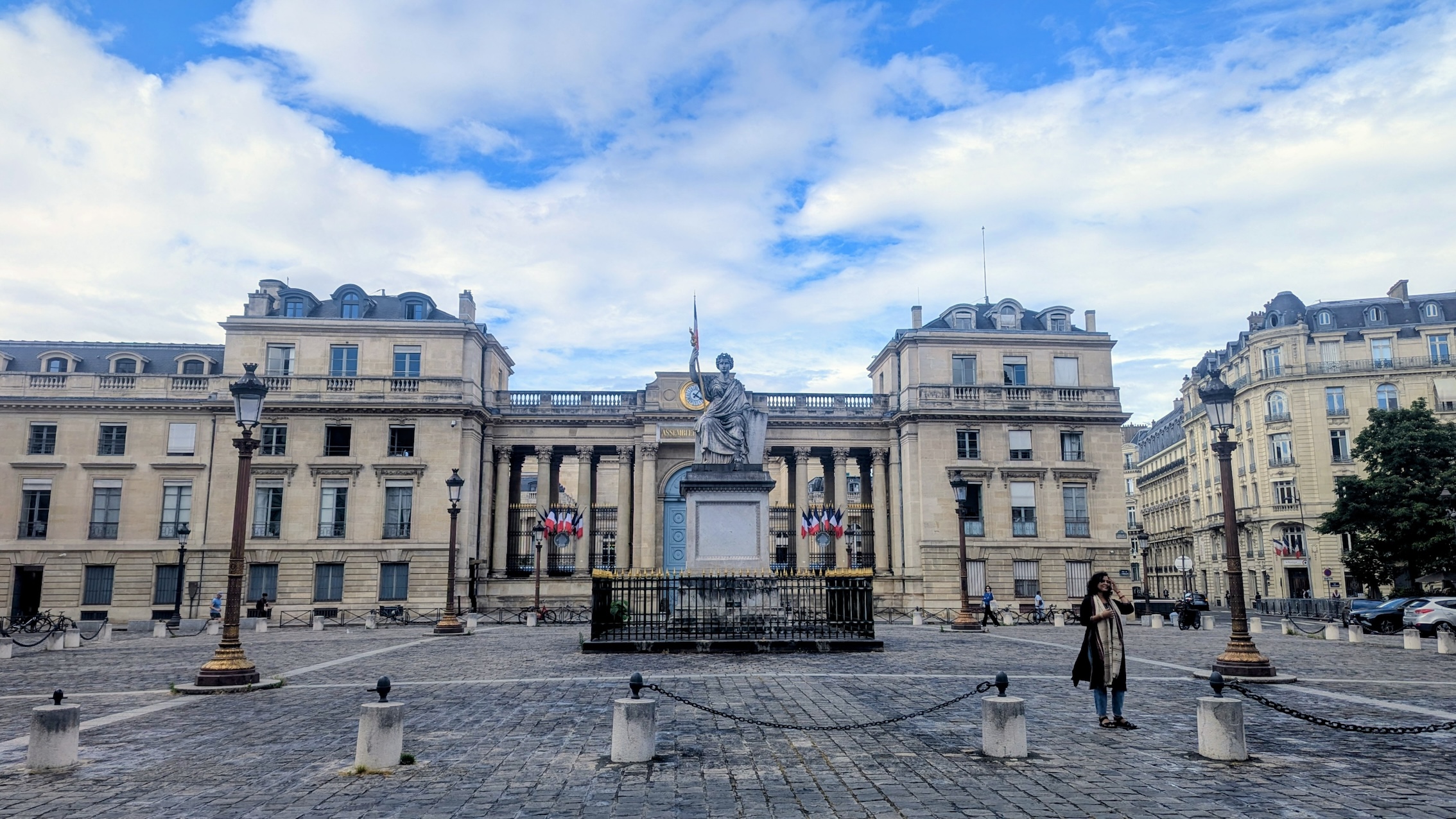 The square in front of the Assemblée Nationale in the 7th arrondissement in Paris.